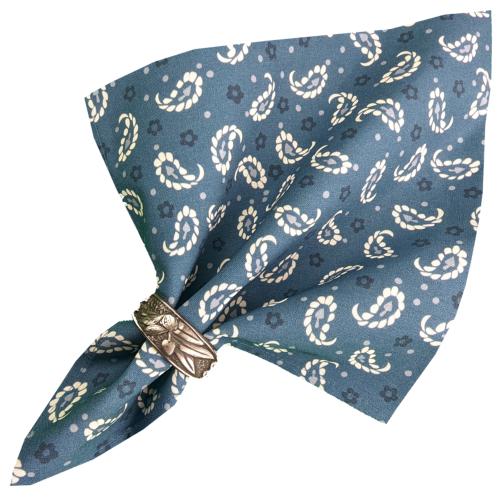 Serviette de table 45x45 cm Bleue motif Volutes