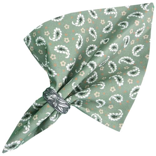 Serviette de table 45x45 cm Verte motif Volutes