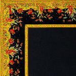 Provencal Square Cotton Tablecloth 57"x57" Black "Epis"