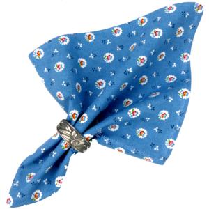 Serviette de table 45x45 cm Bleue motif Provençal Fleurettes