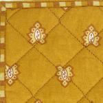 Ocher square quilted Table Mat "Roussillon" pattern 16x16"