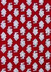 Coupon Tissu Provençal Rouge motif Lotus 1,50 x 0,45 m