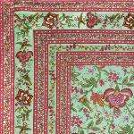 Nappe Rectangulaire Coton Menthe motif "Colombes"