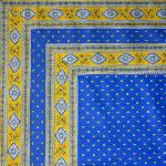 Nappe Carrée Bleue joli motif Provençal "Esterel"