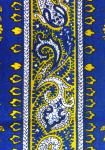 Galon Découpé Tissu coton Laize 8 cm Bleu/Jaune "Indiennes de Provence