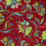 Square Cotton Tablecloth Red 63"X63" "Inola" pattern