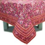 Nappe Carrée Coton Cassis motif Provençal "Colombes"